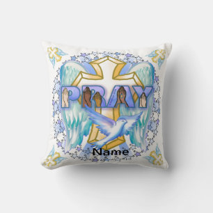 Christian Prayer Wings Throw Pillow