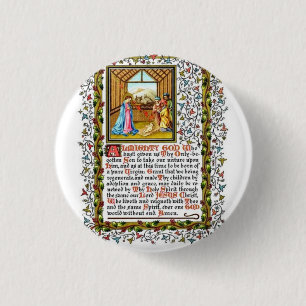 Christian Prayer With Nativity Button