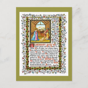 Christian Prayer With Nativity Postcard