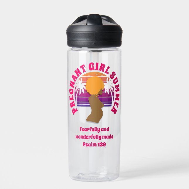 Christian PREGNANT GIRL SUMMER Mom-To-Be Water Bottle (Front)