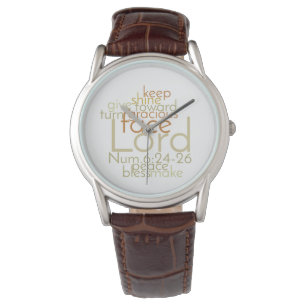 Christian Priestly Blessing Men's Leather Watch
