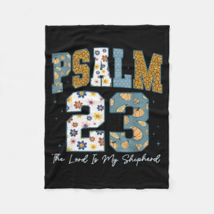 Christian Psalm 23 Retro The Lord Is My Shepherd B Fleece Blanket
