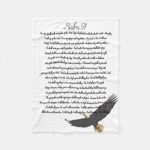 Christian Psalm 91 Bible Art Soaring Eagle Fleece Blanket