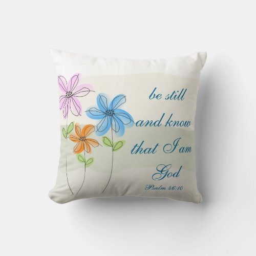 Christian Psalm Pillow Psalm 4610 Throw Pillow