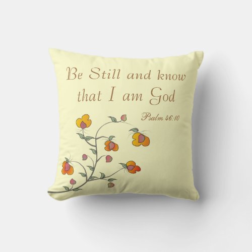 Christian Psalm Pillow Psalm 4610 Throw Pillow