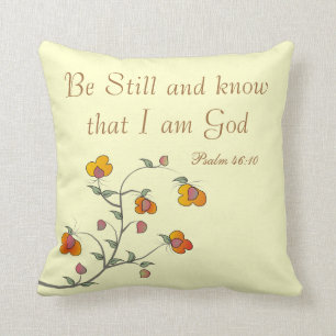 Christian Psalm Pillow, Psalm 46:10 Throw Pillow