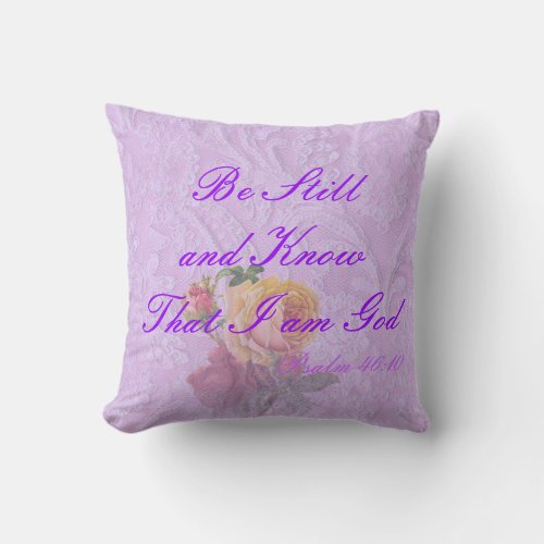 Christian Psalm Pillow Psalm 4610 Throw Pillow