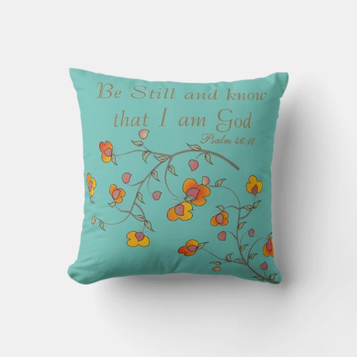 Christian Psalm Pillow Psalm 4610 Throw Pillow 2