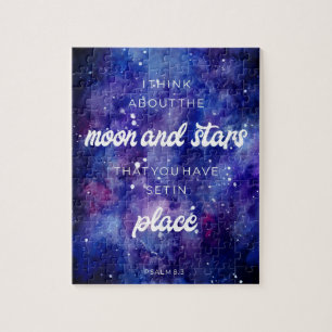 Christian Psalms Watercolor Galaxy Stars Bible Jigsaw Puzzle