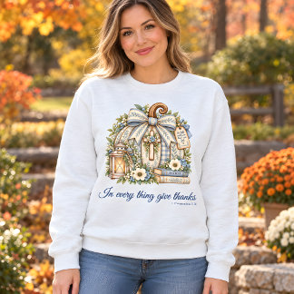 Christian Pumpkin Give Thanks Fall Sweatshirt