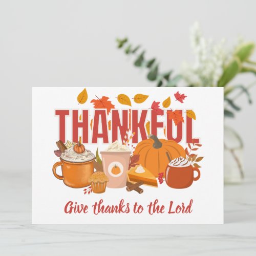 Christian Pumpkin THANKFUL Happy Thanksgiving Holiday Card