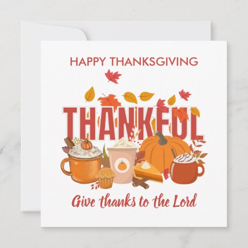 Christian Pumpkin THANKFUL Happy Thanksgiving Holiday Card