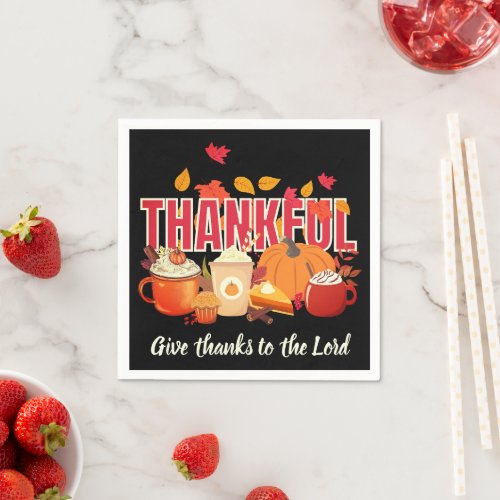 Christian Pumpkin THANKFUL Thanksgiving Napkins