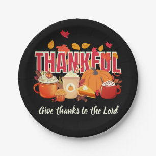 Christian Pumpkin THANKFUL Thanksgiving Paper Plates