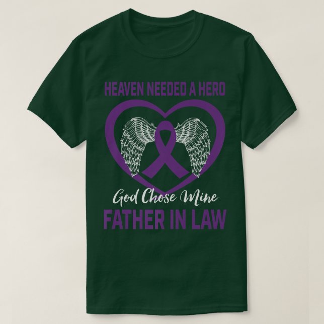 Christian Purple Pancreatic Cancer Awareness Fathe T-Shirt (Design Front)