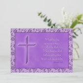 Christian Purple Passion Wedding Invitation (Standing Front)