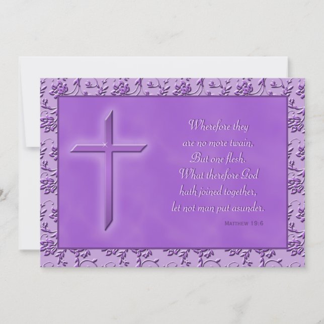 Christian Purple Passion Wedding Invitation (Front)