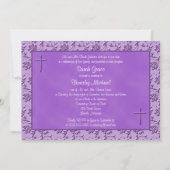 Christian Purple Passion Wedding Invitation 2 (Back)