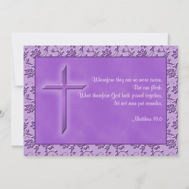 Christian Purple Passion Wedding Invitation 2 (Front)