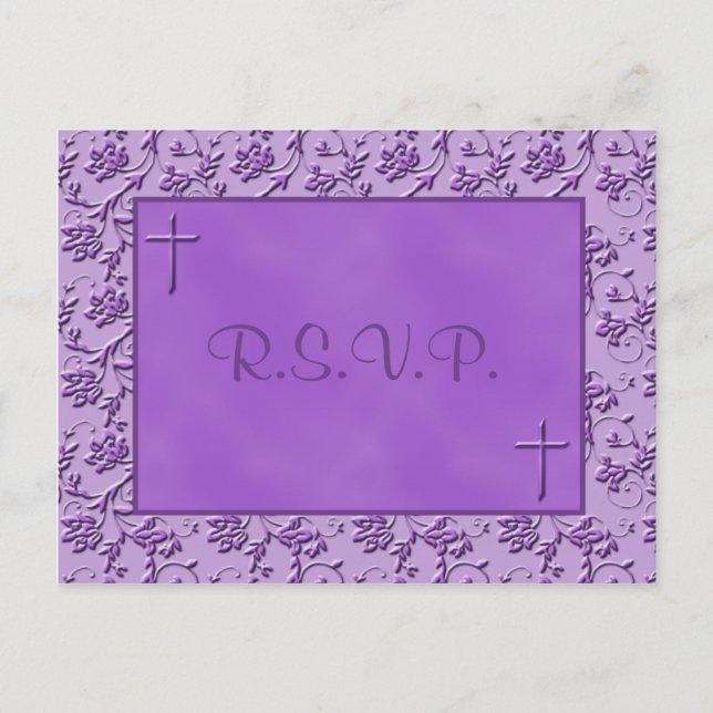Christian Purple R.S.V.P. Postcard (Front)