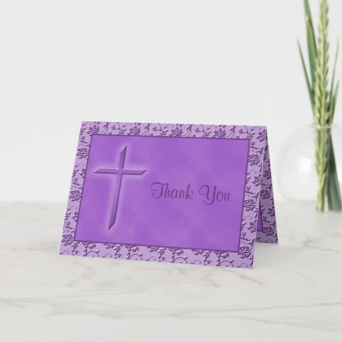 Christian Purple Thank You Card