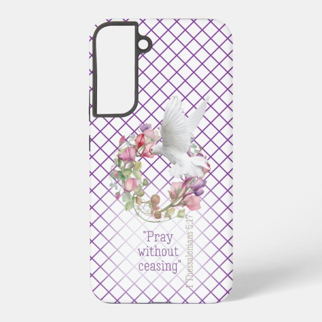 Christian Purple White Line Matrix Sweet Pea  Samsung Galaxy Case (Back)