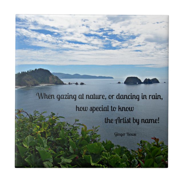 Christian quote about Nature Ceramic Tile (Front)