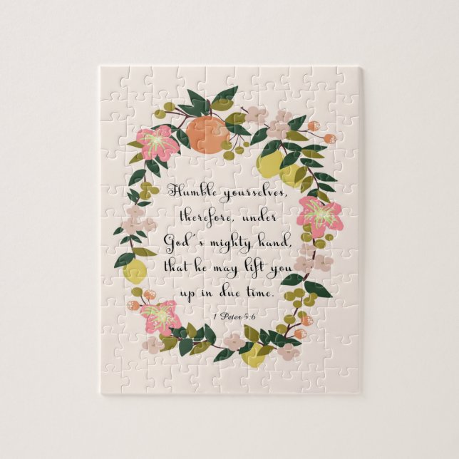 Christian Quote Art - 1 Peter 5:6 Jigsaw Puzzle (Vertical)