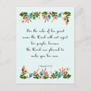 Christian Quote Art - 1 Samuel 12:22 Postcard