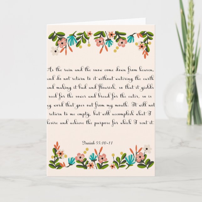 Christian Quote Art - Isaiah 55:10-11 Holiday Card (Front)
