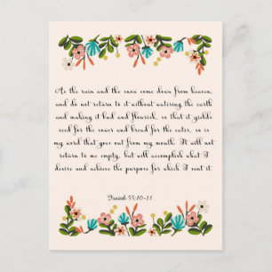 Christian Quote Art - Isaiah 55:10-11 Postcard