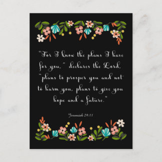 Christian Quote Art - Jeremiah 29:11 Postcard