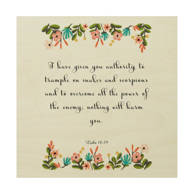 Christian Quote Art - Luke 10:19 (Front)