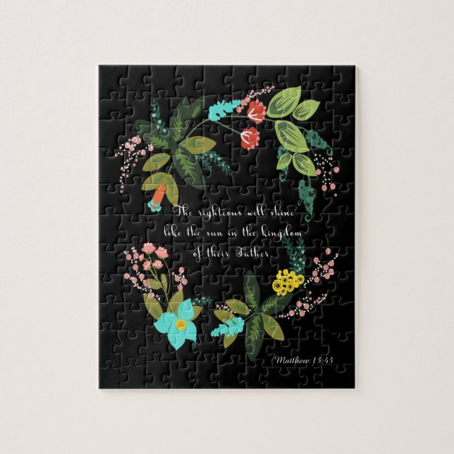 Christian Quote Art - Matthew 13:43 Jigsaw Puzzle (Vertical)
