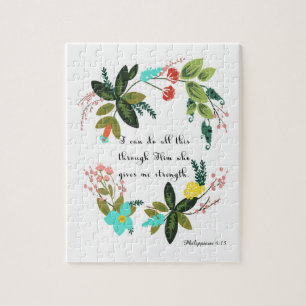 Christian Quote Art - Philippians 4:13 Jigsaw Puzzle