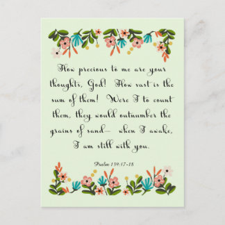 Christian Quote Art - Psalm 139: 17-18 Postcard