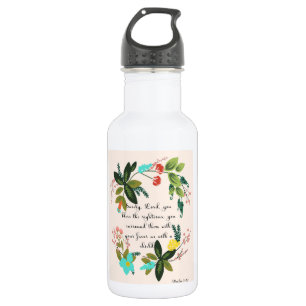 Christian Quote Art - Psalm 5:12 Stainless Steel Water Bottle