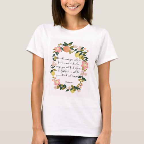 Christian Quote Art _ Psalm 914 T_Shirt