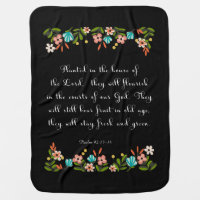 Christian Quote Art - Psalm 92:13-14 Swaddle Blanket