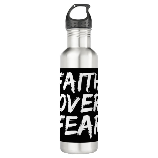 Christian Quote Gift Bible Verse Saying Mens Faith Stainless Steel Water Bottle (Front)