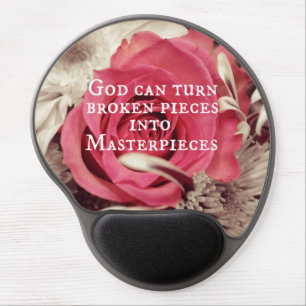 Christian Quote God Can Turn Broken Pieces Gel Mouse Pad