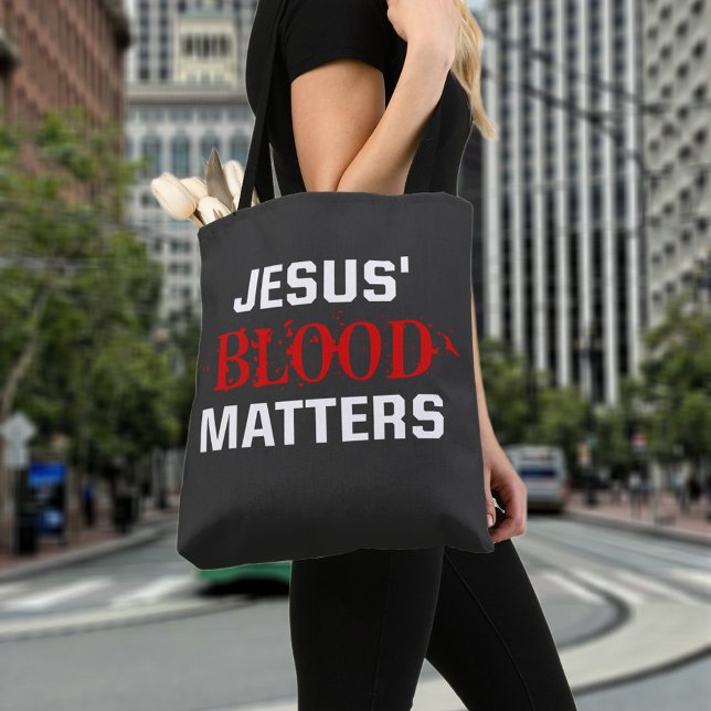 Christian Quote Jesus Blood Matters Bible Verse  Tote Bag (Creator Uploaded)