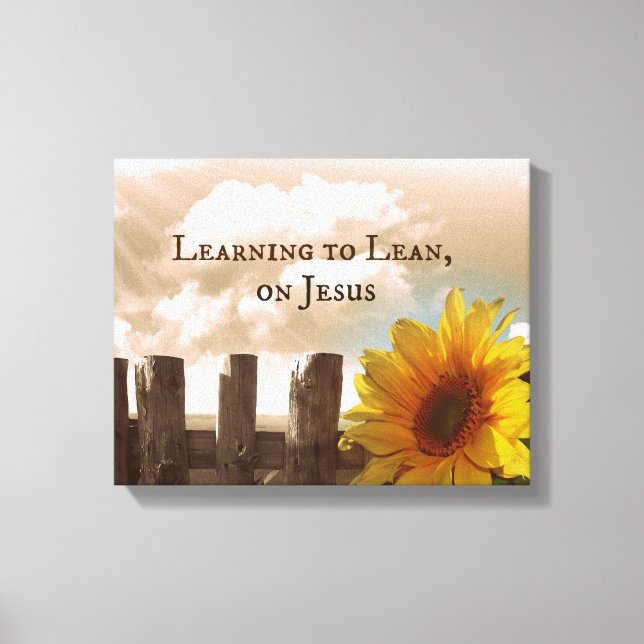 Christian Quote: Learning to Lean on Jesus Canvas Print (Front)