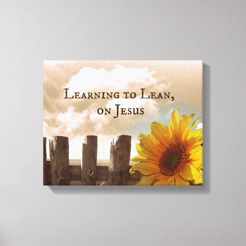 Christian Quote Learning to Lean on Jesus Canvas Print