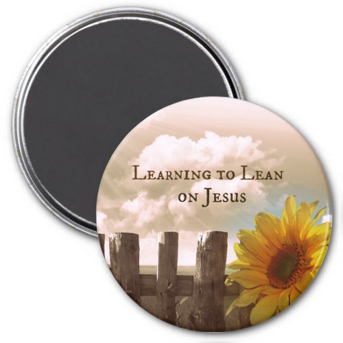 Christian Quote Learning to Lean on Jesus Magnet