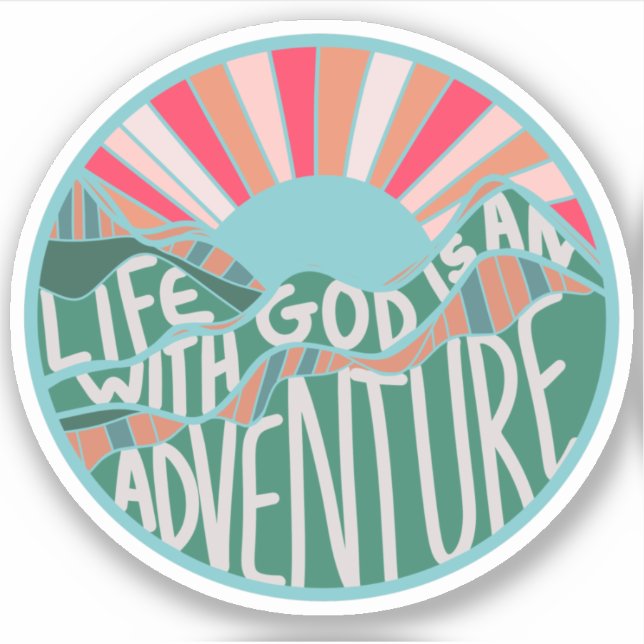 Christian Quote Mountain Adventure  Sticker (Front)