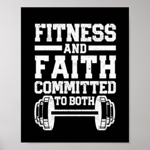 Christian Quote Workout Fitness & Faith Both Poster