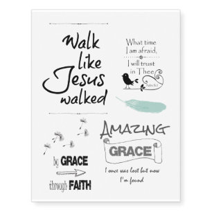 Christian Quotes and Bible Verses Temporary Tattoos