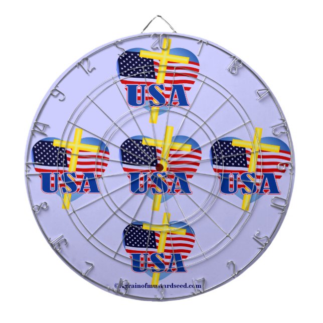 Christian Quotes Inspirational Dartboard With Darts (Front)