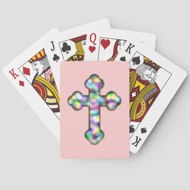 Christian Rainbow Cross Poker Cards (Back)